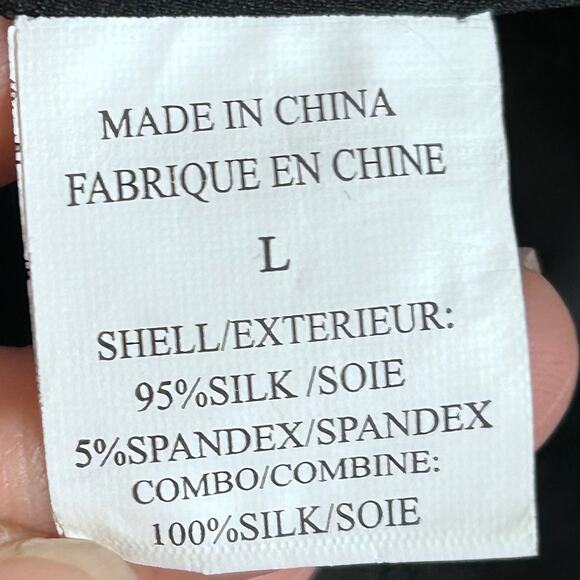 Theory tank top blouse women's Large black silk scoop neck chain goth witchy - Picture 13 of 14